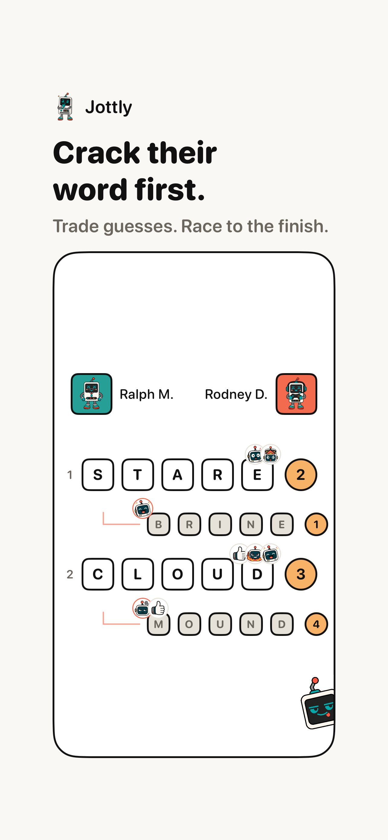 Jottly: crack their word first